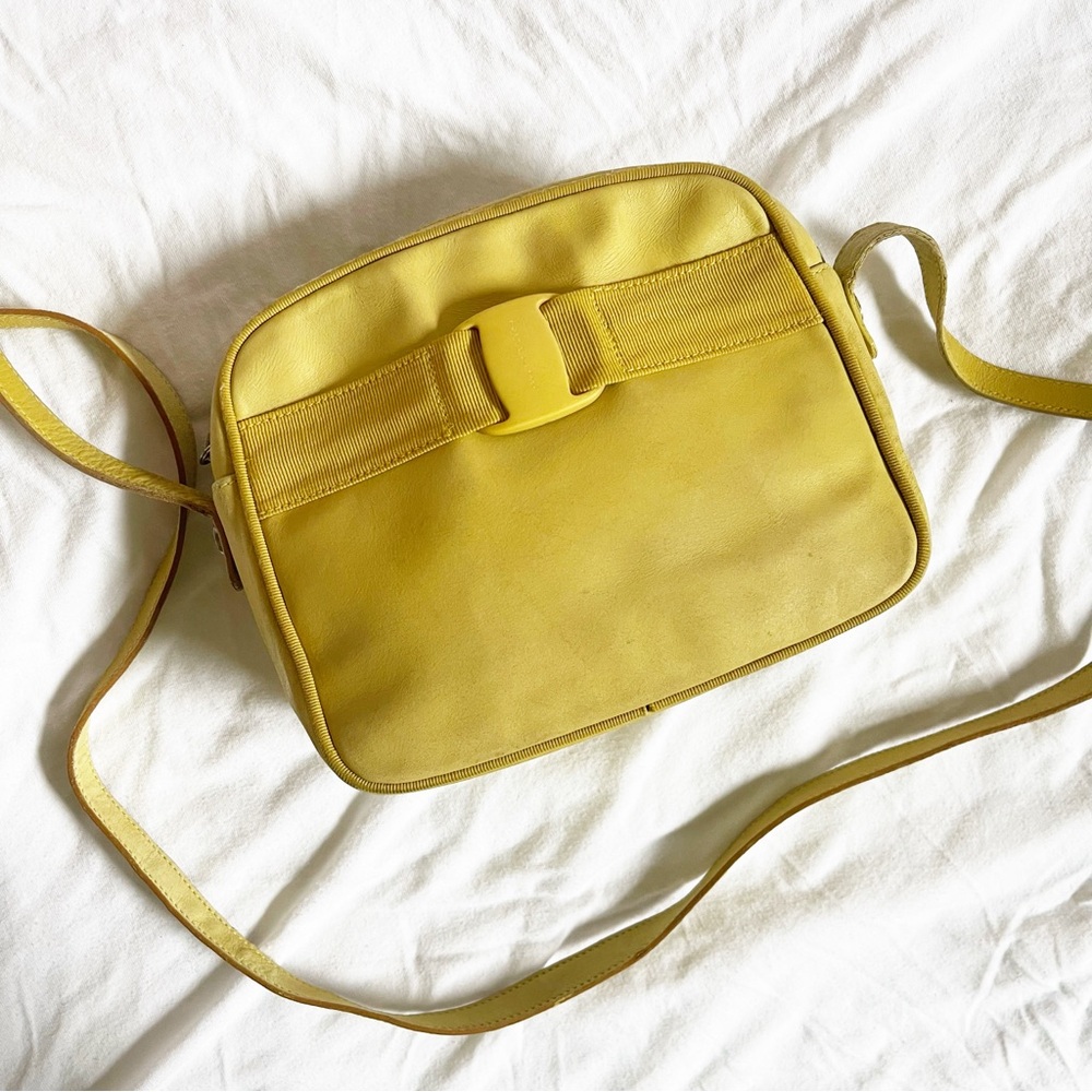Salvatore Ferragamo Vintage Crossbody Bag Yellow Small Zip Dustbag
